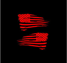 Load image into Gallery viewer, Distressed Tattered America Flag Decal Set of 2 Custom Vinyl Stickers