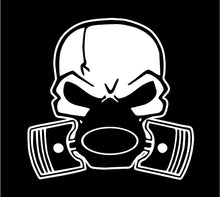 Load image into Gallery viewer, Skull Piston Gas Mask Decal custom Vinyl car truck window sticker