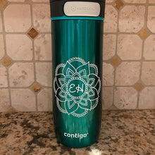 Load image into Gallery viewer, Mandala Initial Decal Custom Vinyl drink cup tumbler car truck window laptop sticker