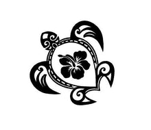 Load image into Gallery viewer, Sea Turtle Hibiscus Decal Custom Vinyl Car Truck Window Laptop sticker