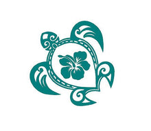 Load image into Gallery viewer, Sea Turtle Hibiscus Decal Custom Vinyl Car Truck Window Laptop sticker