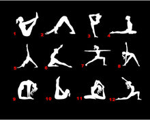 Load image into Gallery viewer, yoga pose silhouette decals car truck window water bottle stickers