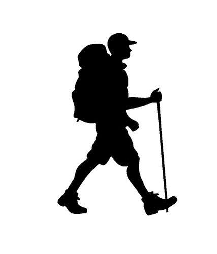 hiker hiking backpacker decal sticker