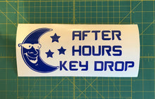 Load image into Gallery viewer, After Hours Key Drop Sign Decal Custom Vinyl Auto Business sign sticker