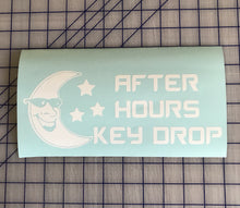 Load image into Gallery viewer, After Hours Key Drop Sign Decal Custom Vinyl Auto Business sign sticker