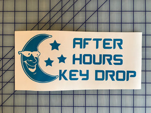 After Hours Key Drop Sign Decal Custom Vinyl Auto Business sign sticker