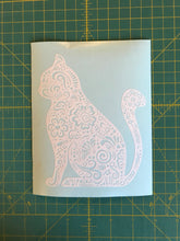 Load image into Gallery viewer, Henna Cat Kitty Fancy Decal Custom Vinyl Laptop Car Window Sticker