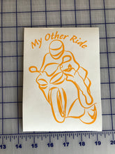 Load image into Gallery viewer, My Other Ride Motorcycle Decal Custom Vinyl Car Truck Window Street Bike Sticker