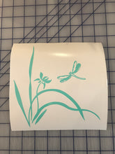 Load image into Gallery viewer, Dragonfly Flowers Decal Custom Vinyl car truck window mailbox sticker