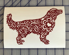 Load image into Gallery viewer, Henna Golden Retriever Dog Decal Fancy Custom Vinyl car truck window laptop sticker