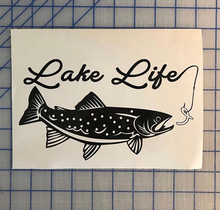 Fly Fishing Decal Trout decal Fishing Decal Lake Life Decal Vinyl Decal car  truck auto vehicle window custom sticker trout fishing decal