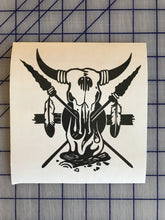 Load image into Gallery viewer, Tribal Steer Skull Decal Custom Vinyl car truck window sticker