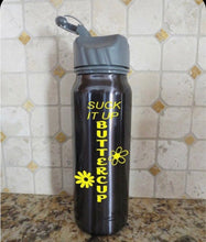Load image into Gallery viewer, suck it up buttercup water bottle decal fitness motivation