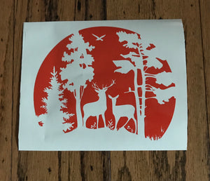 Deer Scene Hunting Wildlife Custom Vinyl Car Truck Window Decal sticker