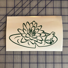 Load image into Gallery viewer, Lily Pad Frog Decal Custom Vinyl Laptop Mailbox Car Truck Window Sticker