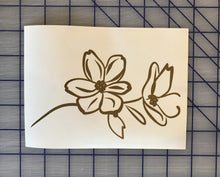 Load image into Gallery viewer, Flower Line Art Decals Custom Vinyl Laptop window Floral Sticker