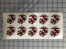 Load image into Gallery viewer, USMC EGA Mini Decals Set of 10 Custom Vinyl car truck window US Marine Military Sticker