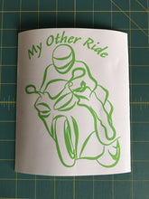 Load image into Gallery viewer, My Other Ride Motorcycle Decal Custom Vinyl Car Truck Window Street Bike Sticker