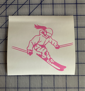 Female Snow Skier decal