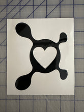 Load image into Gallery viewer, Heart splat decal in black