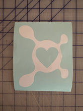 Load image into Gallery viewer, White heart splat car decal 