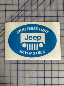 Jeep sometimes lost never stuck decal
