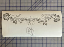Load image into Gallery viewer, Semper Fi Roses and Dog Tags decal Sticker