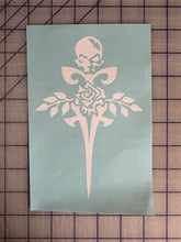 Load image into Gallery viewer, Skull rose sword decal