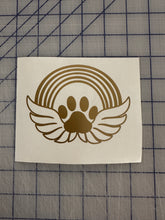 Load image into Gallery viewer, Rainbow bridge angel wings paw print pet memorial 