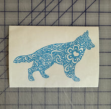Load image into Gallery viewer, German shepherd decal made in a henna style design