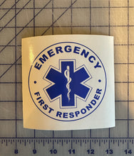 Load image into Gallery viewer, First Responder Emergency Decal Custom Vinyl Car Truck Window Laptop Star of Life Sticker EMS