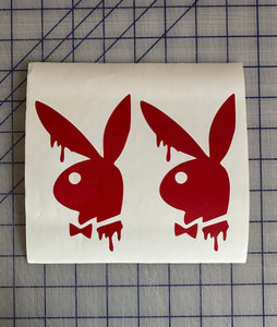 Playboy Bunny Drippy decal red