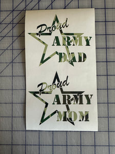 Proud Army Dad Mom decal camo