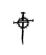 Load image into Gallery viewer, Thorn Nail Cross car decal
