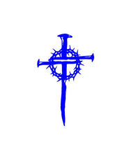 Load image into Gallery viewer, Nail Thorn Cross vinyl car decal