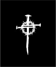 Load image into Gallery viewer, Thorn Nail Cross Vinyl Transfer decal