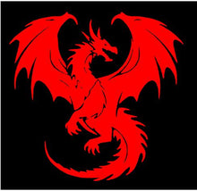 Load image into Gallery viewer, A bold red dragon graphic vinyl decal.