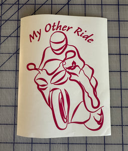 My other ride motorcycle car decal