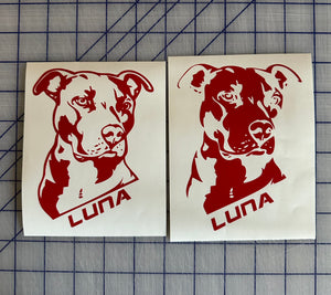 Pit bull Dog Decal Custom Vinyl Car Truck Window Sticker Personalize