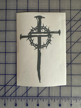 Load image into Gallery viewer, Thorn Nail Cross Vinyl Decal