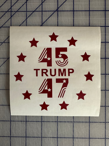 Trump 45 47 car decal