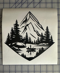 Fisherman Mountain Lake Decal