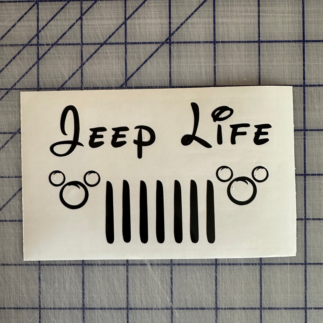 Jeep Life Disney Decal custom vinyl car truck window sticker