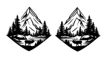 Load image into Gallery viewer, Mountain Lake Elk Cornhole Board Die Cut decals
