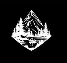 Load image into Gallery viewer, Mountains Lake Fisherman Decal Sticker