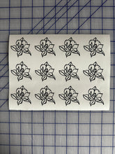 Load image into Gallery viewer, Mini Magnolia Flower Decals Custom Wedding Craft Project Stickers Set of 12