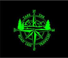 Load image into Gallery viewer, take the road less traveled compass mountain decal