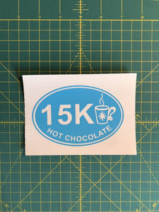 marathon 15K hot chocolate decal car truck window sticker