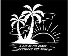 Load image into Gallery viewer, tropical day at the beach restores the soul decal car truck window sticker