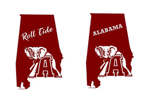 Alabama state pride decal car truck window sticker